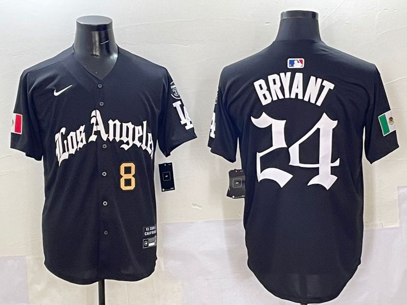 Men Los Angeles Dodgers #24 Bryant Black Five generations Joint Name 2025 Nike MLB Jersey style 7->los angeles dodgers->MLB Jersey